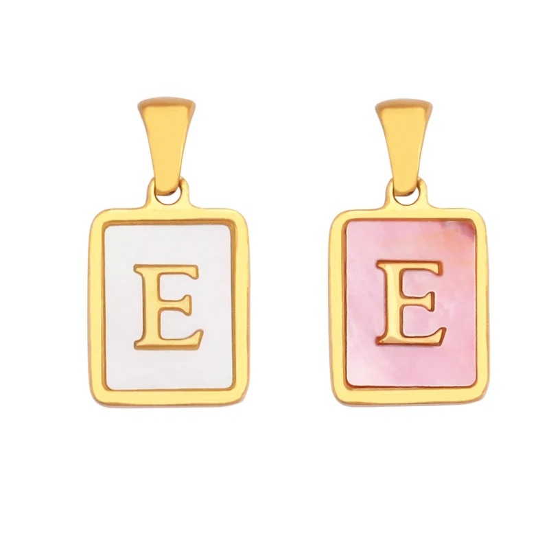 316 Stainless Steel Initial Letter Alphabet Name Charm Pendant,Pink White DIY Handmade Jewlery Findings Accessories Supply K76