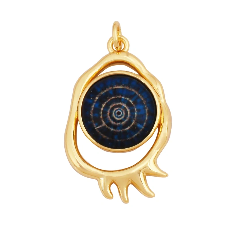 Fashion Colorful Evil Eye Charm Pendant,18K Gold Plated Cubic Zirconia Glass Stone Jewelry Necklace Bracelet Supplies K81