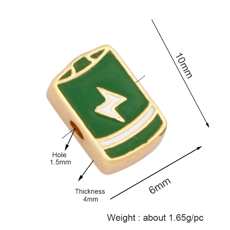 Colourful Enamel Sun Lightning Camera Beer Cup Car Fire Happy Face Bead,18K Gold Plated Bracelet Necklace Accessories Supply K49