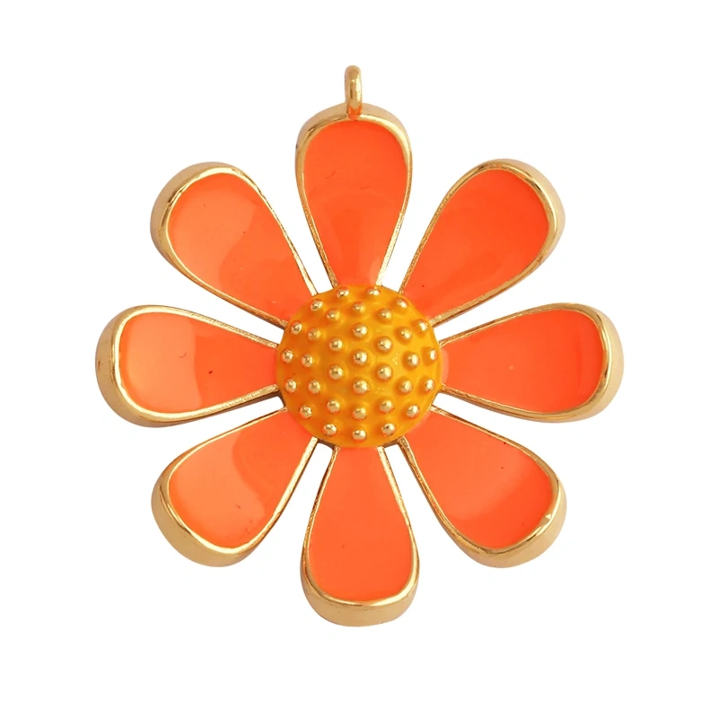 Enamel Jumbo Flower Snail Balloon Charm, 18K Real Gold Plated Colour,Necklace Bracelet Pendant for Handmade Jewelry Supplies M27