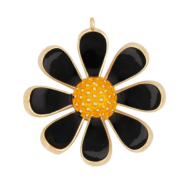 Enamel Jumbo Flower Snail Balloon Charm, 18K Real Gold Plated Colour,Necklace Bracelet Pendant for Handmade Jewelry Supplies M27