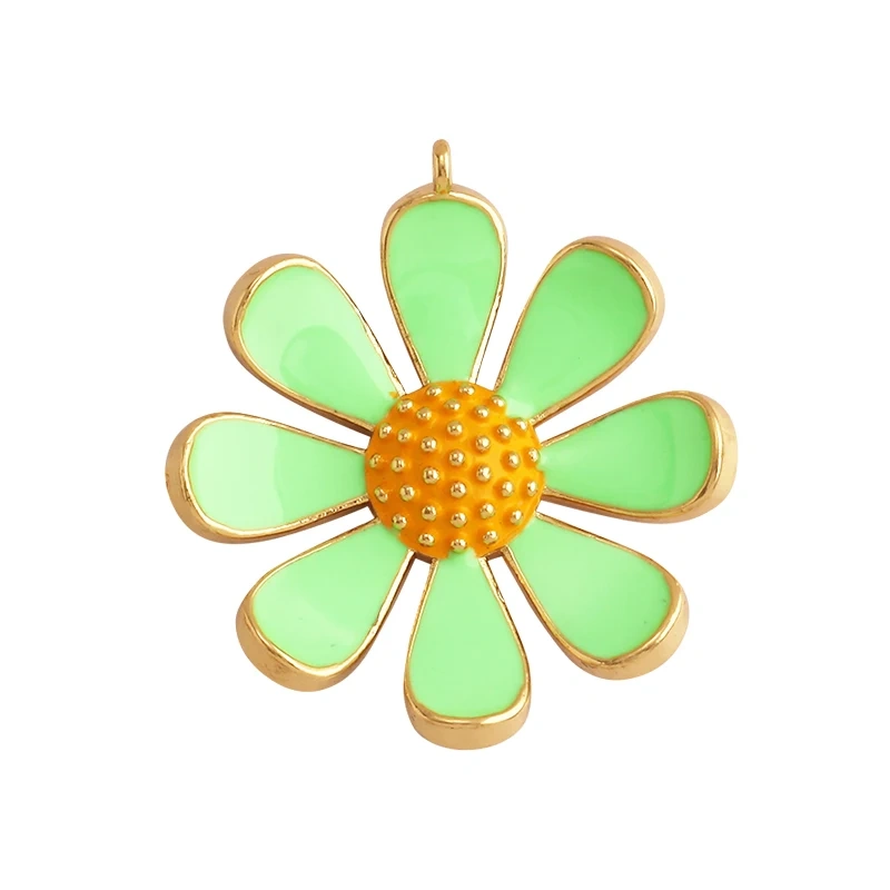 Enamel Jumbo Flower Snail Balloon Charm, 18K Real Gold Plated Colour,Necklace Bracelet Pendant for Handmade Jewelry Supplies M27