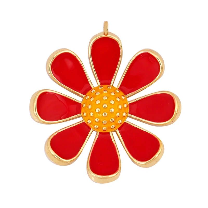 Enamel Jumbo Flower Snail Balloon Charm, 18K Real Gold Plated Colour,Necklace Bracelet Pendant for Handmade Jewelry Supplies M27