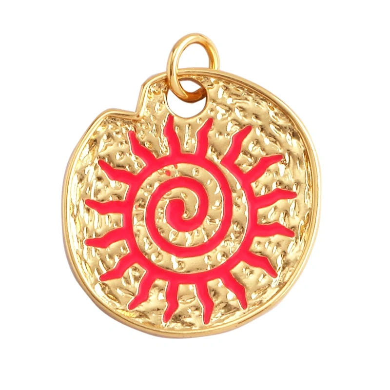 Enamel Jumbo Flower Snail Balloon Charm, 18K Real Gold Plated Colour,Necklace Bracelet Pendant for Handmade Jewelry Supplies M27