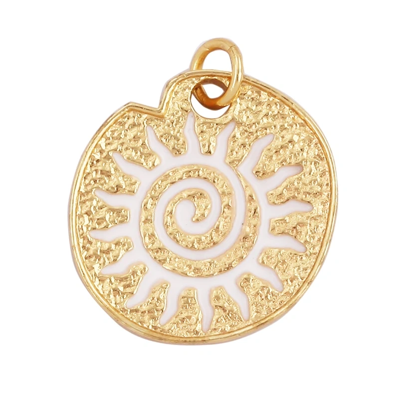 Enamel Jumbo Flower Snail Balloon Charm, 18K Real Gold Plated Colour,Necklace Bracelet Pendant for Handmade Jewelry Supplies M27