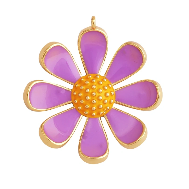 Enamel Jumbo Flower Snail Balloon Charm, 18K Real Gold Plated Colour,Necklace Bracelet Pendant for Handmade Jewelry Supplies M27