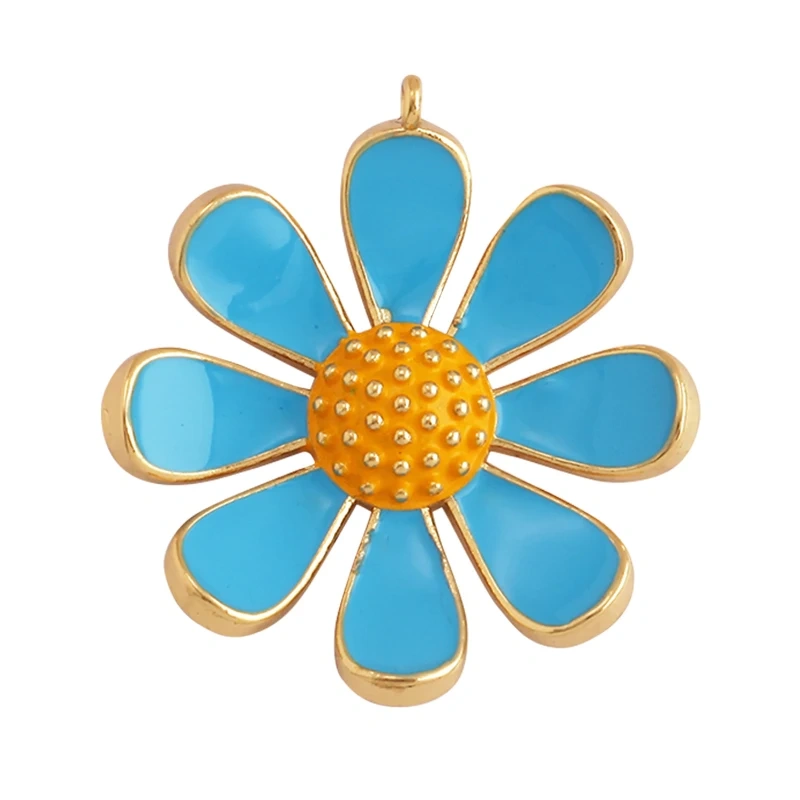 Enamel Jumbo Flower Snail Balloon Charm, 18K Real Gold Plated Colour,Necklace Bracelet Pendant for Handmade Jewelry Supplies M27