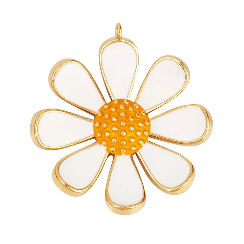 Enamel Jumbo Flower Snail Balloon Charm, 18K Real Gold Plated Colour,Necklace Bracelet Pendant for Handmade Jewelry Supplies M27