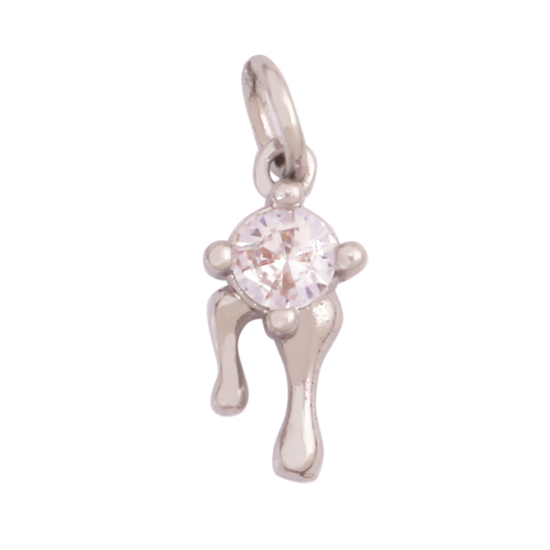 Trendy Bowknot Cubic Zirconia Charm Pendant,18K Gold Plated Necklace Bracelet DIY Handmade Jewelry Making Accessories Supply K61