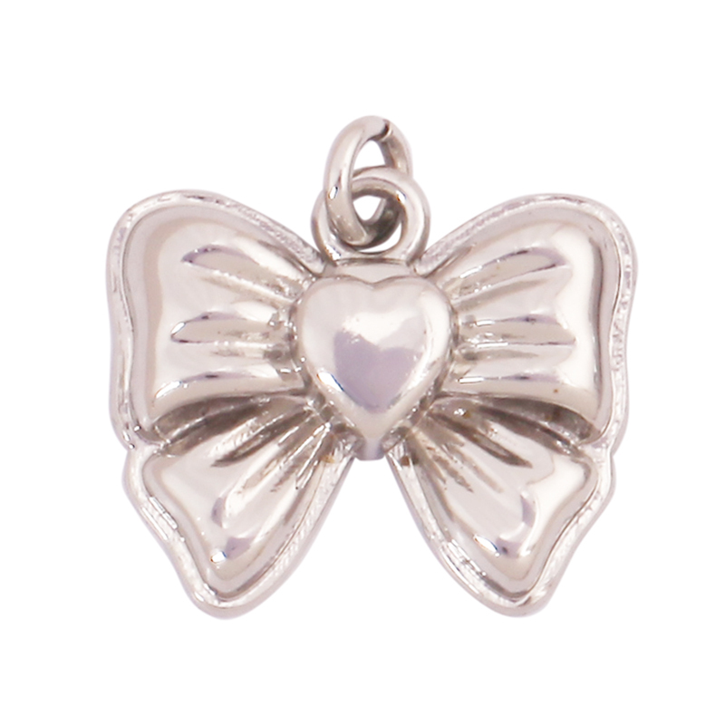 Trendy Bowknot Cubic Zirconia Charm Pendant,18K Gold Plated Necklace Bracelet DIY Handmade Jewelry Making Accessories Supply K61