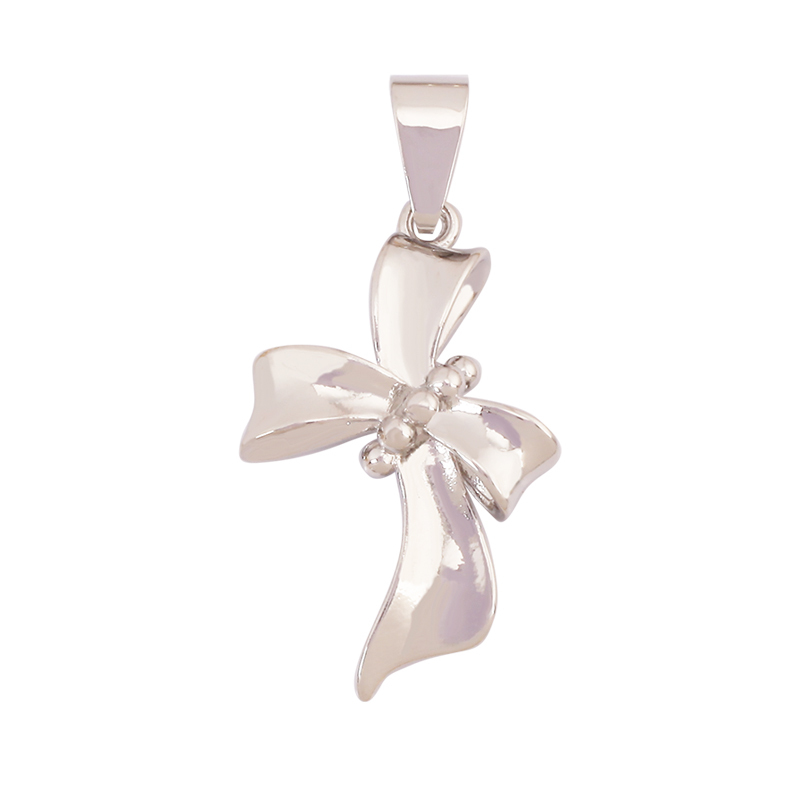 Trendy Bowknot Cubic Zirconia Charm Pendant,18K Gold Plated Necklace Bracelet DIY Handmade Jewelry Making Accessories Supply K61