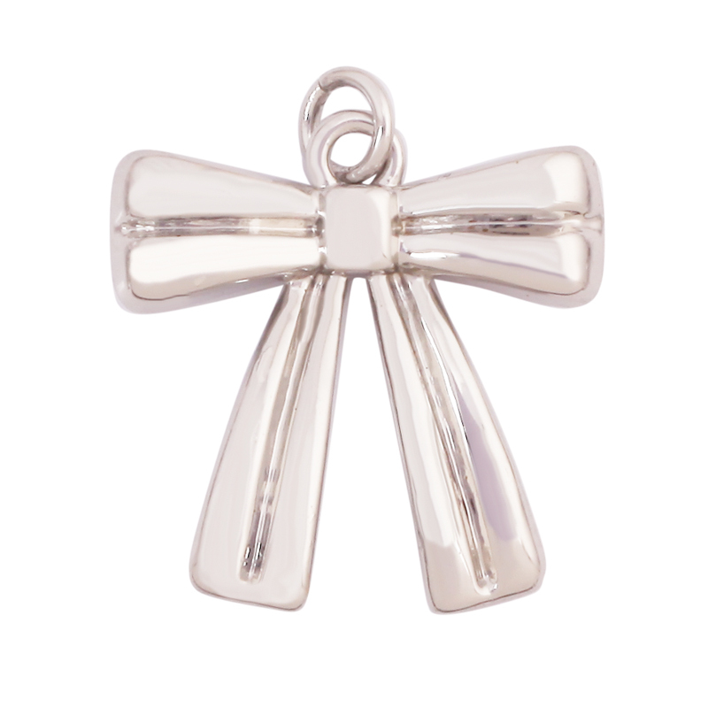 Trendy Bowknot Cubic Zirconia Charm Pendant,18K Gold Plated Necklace Bracelet DIY Handmade Jewelry Making Accessories Supply K61