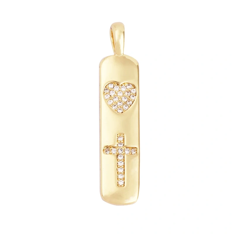 Mom Mama Rich Fashion Paved Zircon Charm Focal Pendant,18K Gold KISS LOVE GOOD LUCK QUEEN Letter Jewelry Necklace Accessorie M22