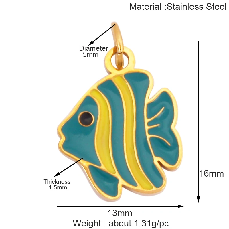 316 Staineless Steel Ocean Dolphin Fish Seahorse Butterfly Charm Necklace Pendant,Summer Beach Holiday Jewelry Supplies K55