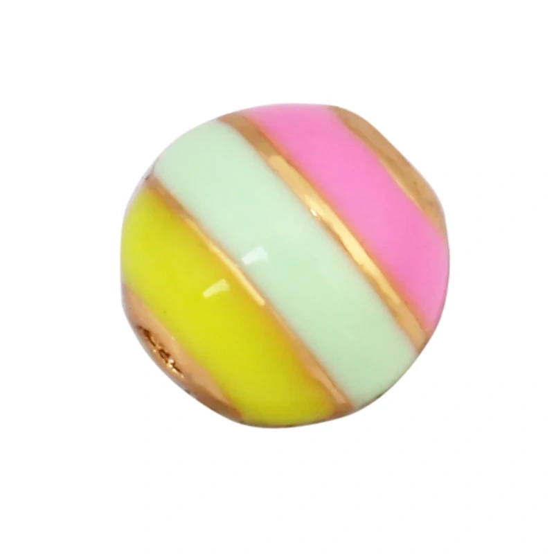 Colourful Enamel Eye Hand Spherical Geometry Bead,Trendy 18K Gold Plated DIY Bracelet Necklace Accessories Supplies K88
