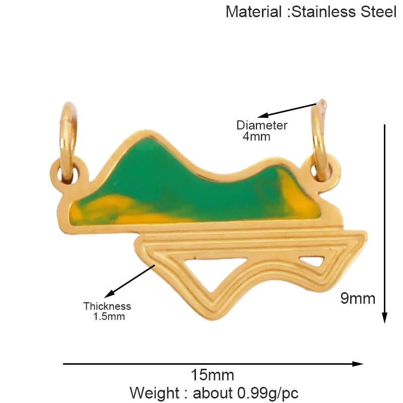 316 Staineless Steel Love Heart Pumpkin Cart Princess Dress Charm Charm, Enamel Summer Beach Holiday Jewelry Supplies K82