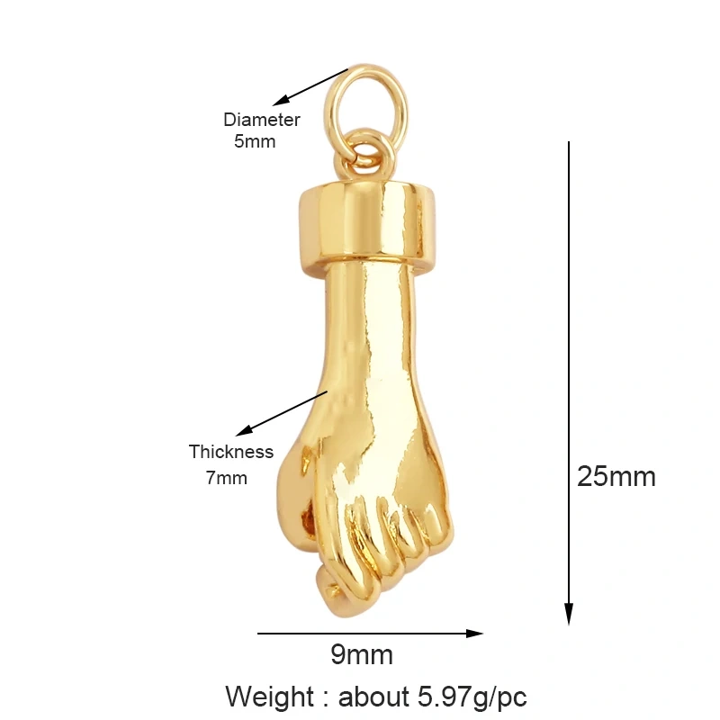 Oil Dropped Enamel Hollow Hamsa Hand Shape Charm Focal Pendant,Colourful Cubic Zircon Necklace Jewelry Making Accessories M59