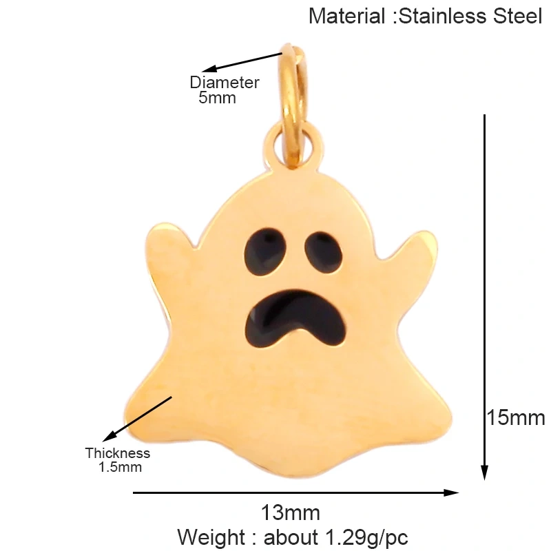 316 Staineless Steel Love Heart Pumpkin Cart Princess Dress Charm Charm, Enamel Summer Beach Holiday Jewelry Supplies K82