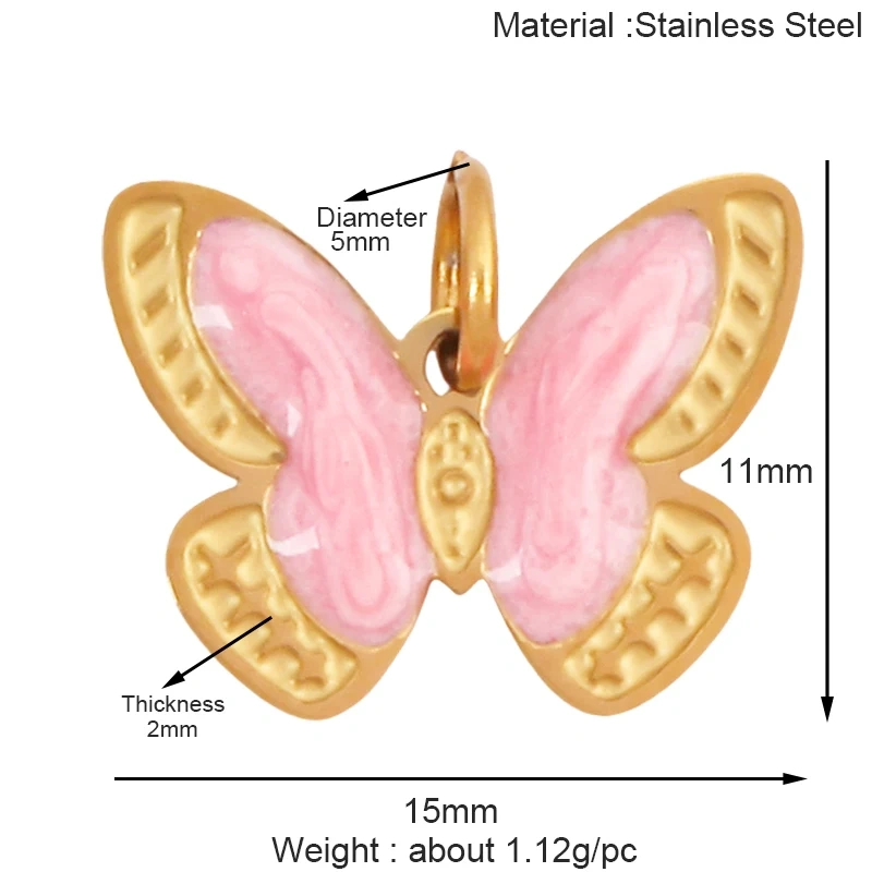 316 Staineless Steel Ocean Dolphin Fish Seahorse Butterfly Charm Necklace Pendant,Summer Beach Holiday Jewelry Supplies K55