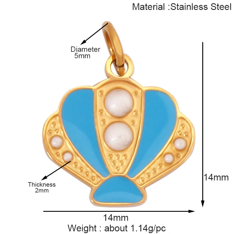 316 Staineless Steel Ocean Dolphin Fish Seahorse Butterfly Charm Necklace Pendant,Summer Beach Holiday Jewelry Supplies K55