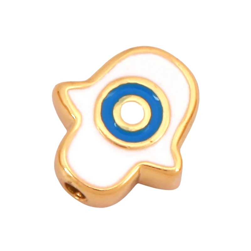 Colourful Enamel Eye Hand Spherical Geometry Bead,Trendy 18K Gold Plated DIY Bracelet Necklace Accessories Supplies K88