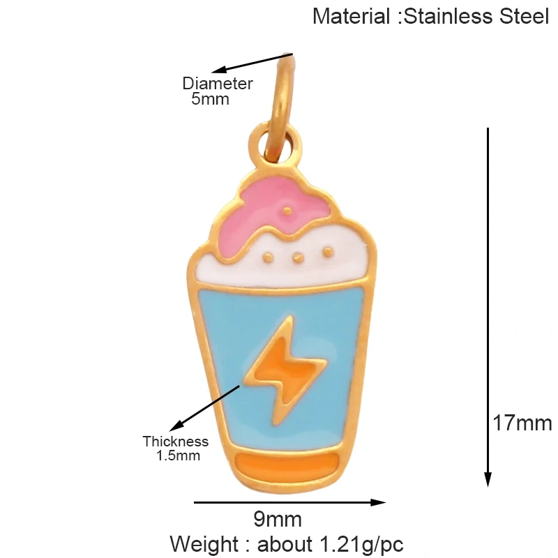 316 Staineless Steel Love Heart Pumpkin Cart Princess Dress Charm Charm, Enamel Summer Beach Holiday Jewelry Supplies K82
