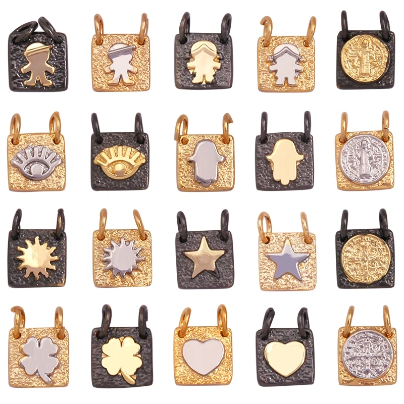 Fashion Girl Boy Eye Hand Star Love Heart Charm Geometry Pendant,Holy 18K Gold Plated Jewelry Necklace Accessories Supply K85