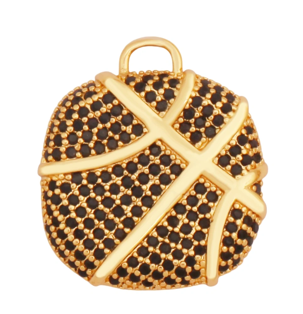 Trendy Sports Shirt Baseball Football Rugby Tennis Racket Charm Pendant,18K Gold Plated DIY Necklace Jewelry Supplies K84