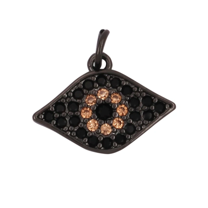 Trendy Colorful Zircon Evil Lucky Horus Eye Charm Pendant,18K Gold Plated Brass Necklace Jewelry Findings Accessories Supply L45