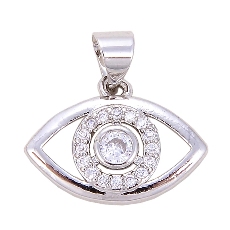 Trendy Colorful Zircon Evil Lucky Horus Eye Charm Pendant,18K Gold Plated Brass Necklace Jewelry Findings Accessories Supply L45