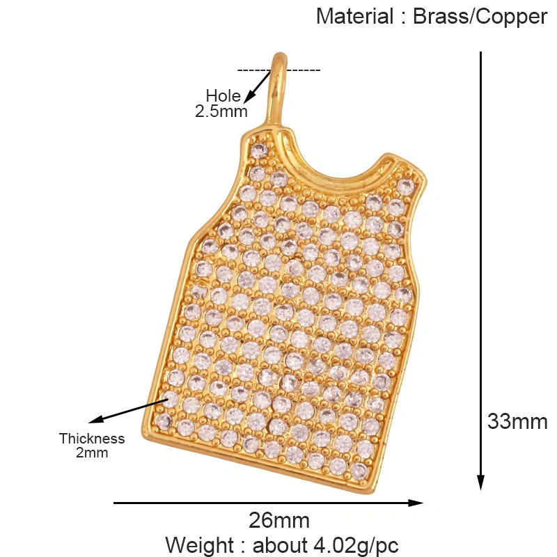 Trendy Sports Shirt Baseball Football Rugby Tennis Racket Charm Pendant,18K Gold Plated DIY Necklace Jewelry Supplies K84