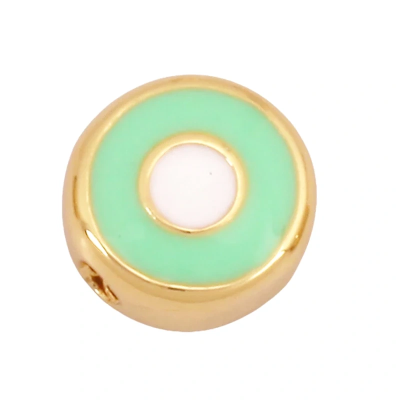 Colourful Enamel Eye Hand Spherical Geometry Bead,Trendy 18K Gold Plated DIY Bracelet Necklace Accessories Supplies K88