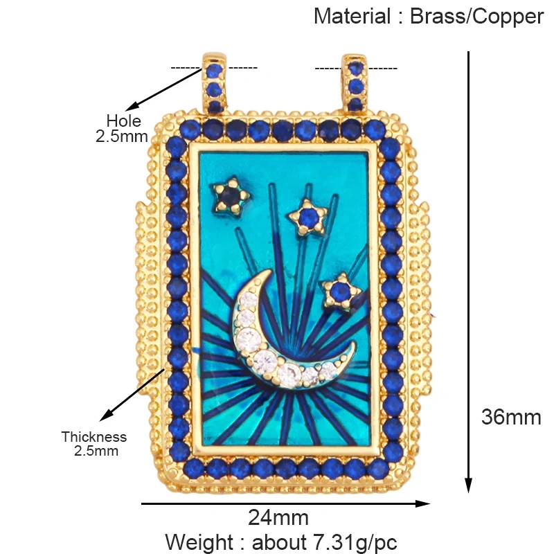 Bohemian Enamel Tarot Cards Coconut Tree Cactus Love Space Star Stripe Heart Eye Charm Pendant, Jewelry Accessories Supplies K86