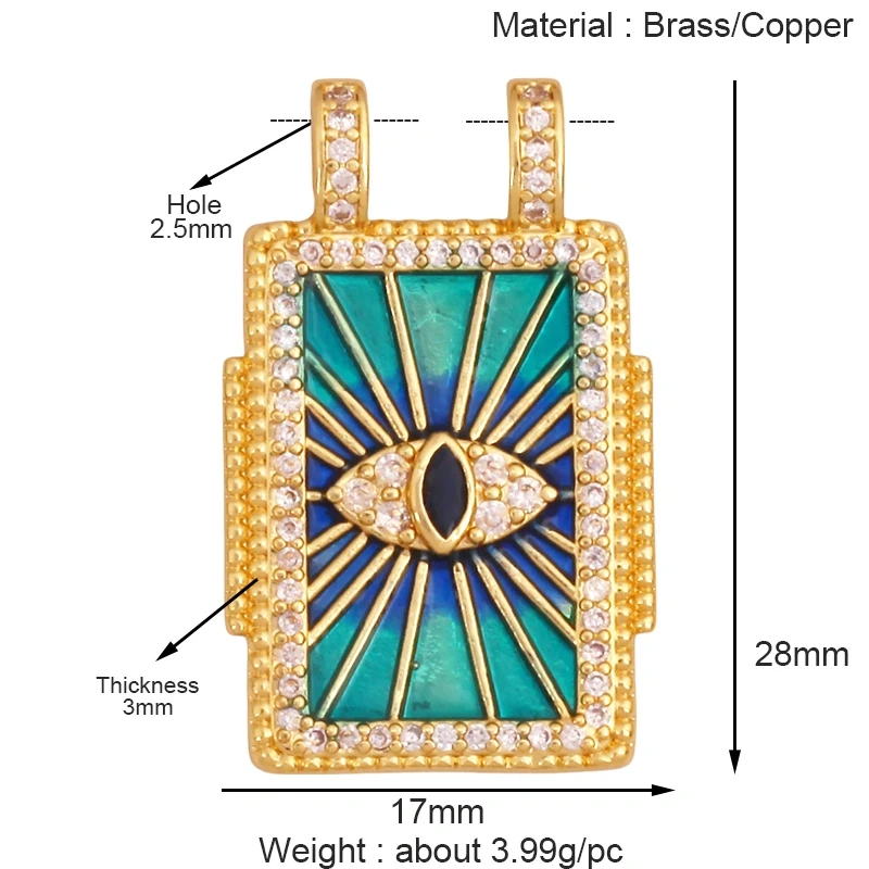 Bohemian Enamel Tarot Cards Coconut Tree Cactus Love Space Star Stripe Heart Eye Charm Pendant, Jewelry Accessories Supplies K86