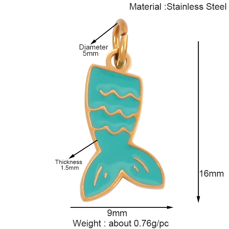 316 Staineless Steel Ocean Dolphin Fish Seahorse Butterfly Charm Necklace Pendant,Summer Beach Holiday Jewelry Supplies K55