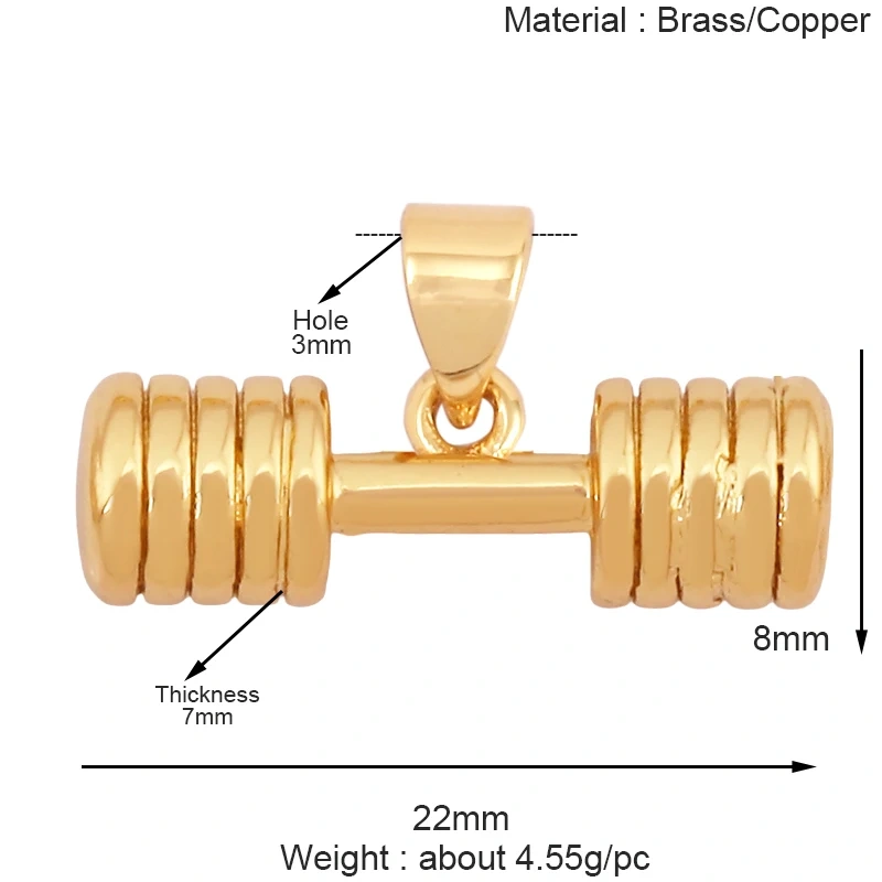 Trendy Sports Shirt Ice Skates Dumbbell Sneakers Baseball Football Boots Charm Pendant,18K Gold DIY Necklace Jewelry Supply K85