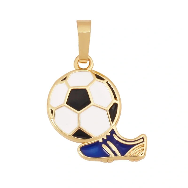 Trendy Sports Shirt Ice Skates Dumbbell Sneakers Baseball Football Boots Charm Pendant,18K Gold DIY Necklace Jewelry Supply K85