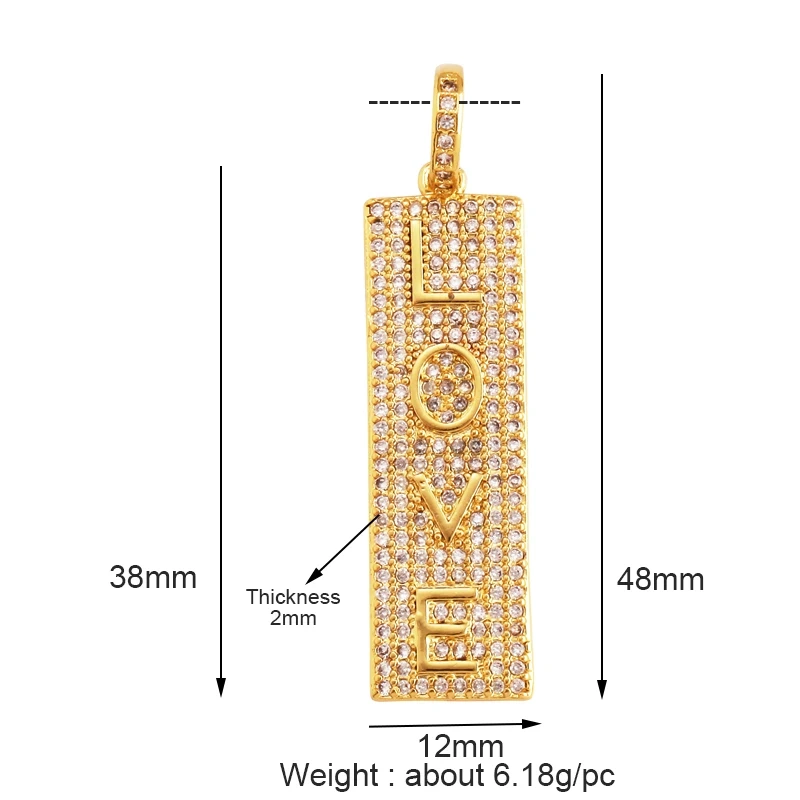 Mom Mama Rich Fashion Paved Zircon Charm Focal Pendant,18K Gold KISS LOVE GOOD LUCK QUEEN Letter Jewelry Necklace Accessorie M22