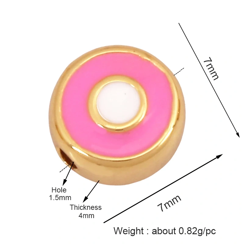 Colourful Enamel Eye Hand Spherical Geometry Bead,Trendy 18K Gold Plated DIY Bracelet Necklace Accessories Supplies K88