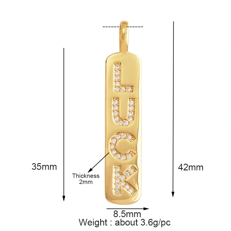 Mom Mama Rich Fashion Paved Zircon Charm Focal Pendant,18K Gold KISS LOVE GOOD LUCK QUEEN Letter Jewelry Necklace Accessorie M22