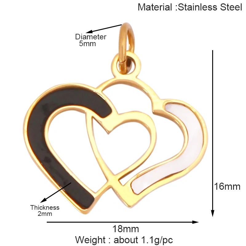 316 Staineless Steel Love Heart Pumpkin Cart Princess Dress Charm Charm, Enamel Summer Beach Holiday Jewelry Supplies K82
