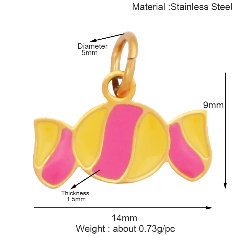 316 Staineless Steel Love Heart Pumpkin Cart Princess Dress Charm Charm, Enamel Summer Beach Holiday Jewelry Supplies K82