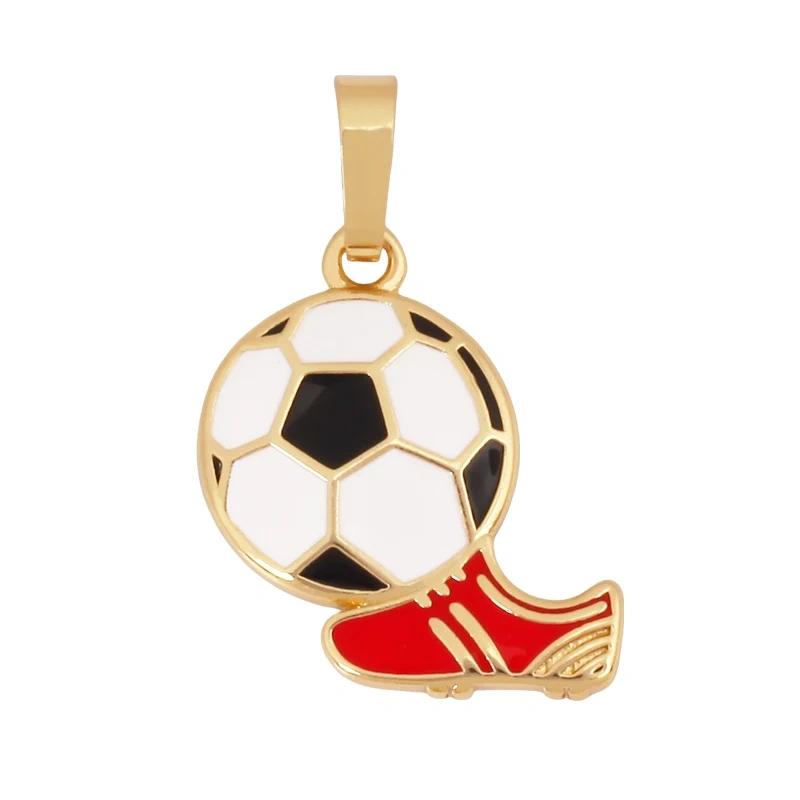 Trendy Sports Shirt Ice Skates Dumbbell Sneakers Baseball Football Boots Charm Pendant,18K Gold DIY Necklace Jewelry Supply K85