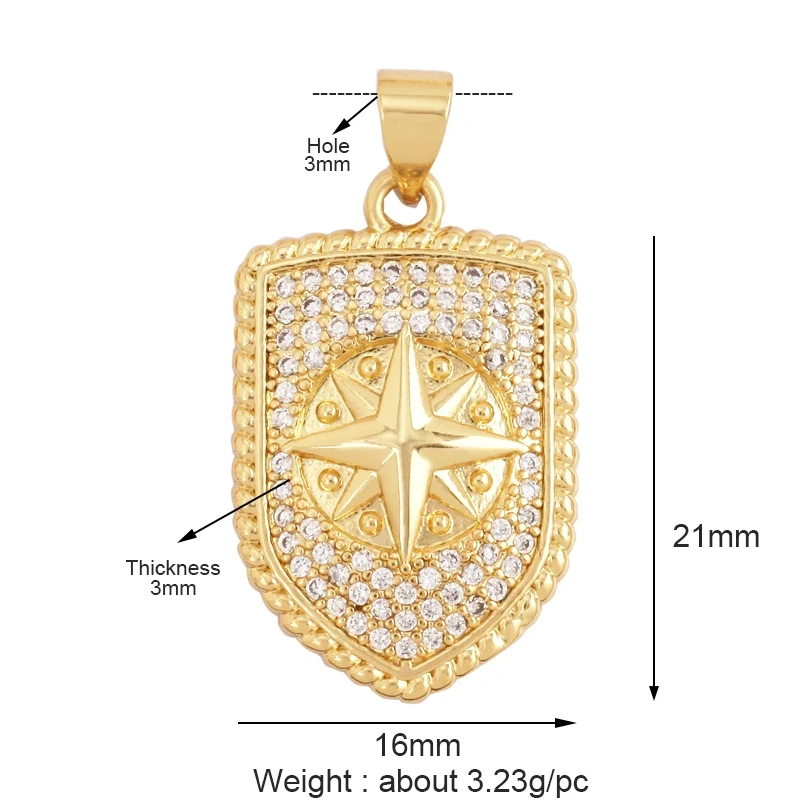 Delicacy Hollow Out Star Moon Sun Charm Pendant,Cubic Zirconia Pave  Crystal Necklace Bracelet Jewelry Accessories Supplies L45