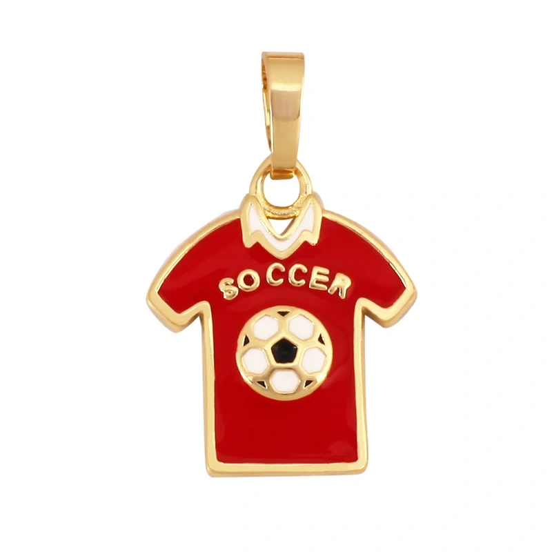 Trendy Sports Shirt Ice Skates Dumbbell Sneakers Baseball Football Boots Charm Pendant,18K Gold DIY Necklace Jewelry Supply K85