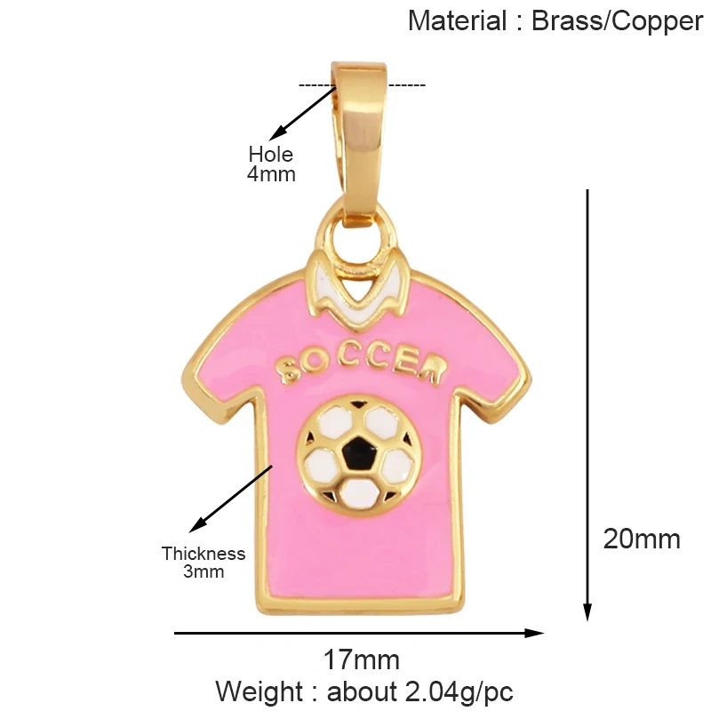 Trendy Sports Shirt Ice Skates Dumbbell Sneakers Baseball Football Boots Charm Pendant,18K Gold DIY Necklace Jewelry Supply K85