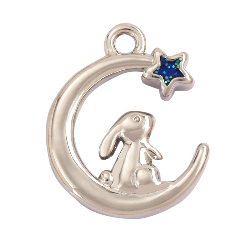 Delicacy Hollow Out Star Moon Sun Charm Pendant,Cubic Zirconia Pave  Crystal Necklace Bracelet Jewelry Accessories Supplies L45