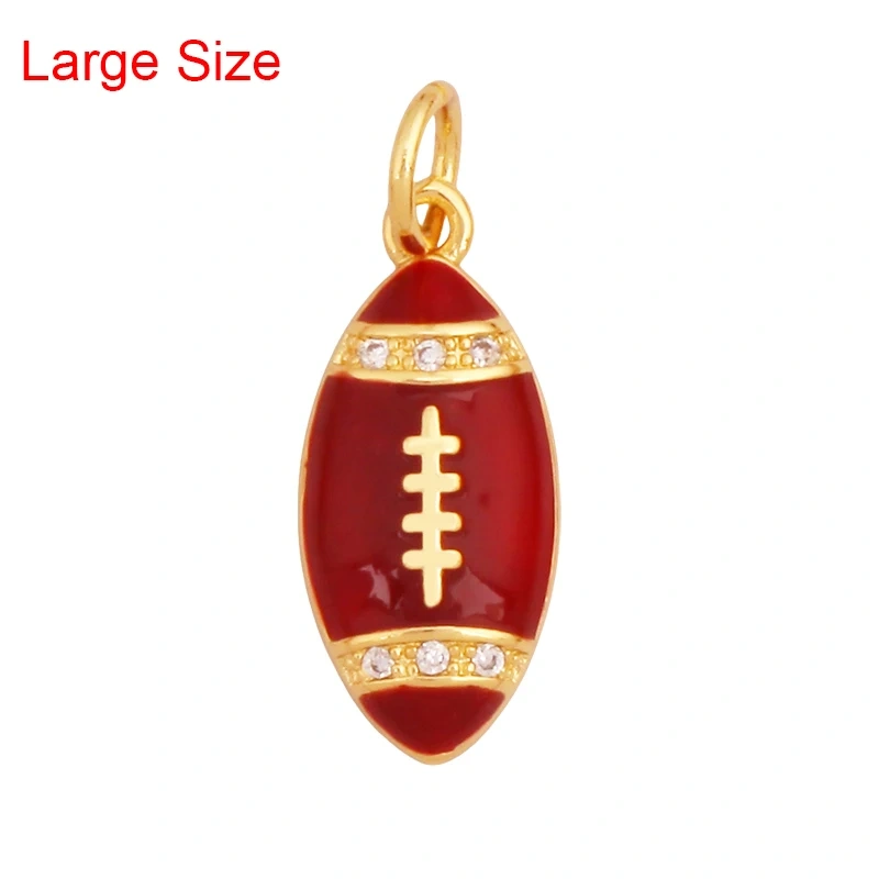 Trendy Sports Shirt Baseball Football Rugby Tennis Racket Charm Pendant,18K Gold Plated DIY Necklace Jewelry Supplies K84