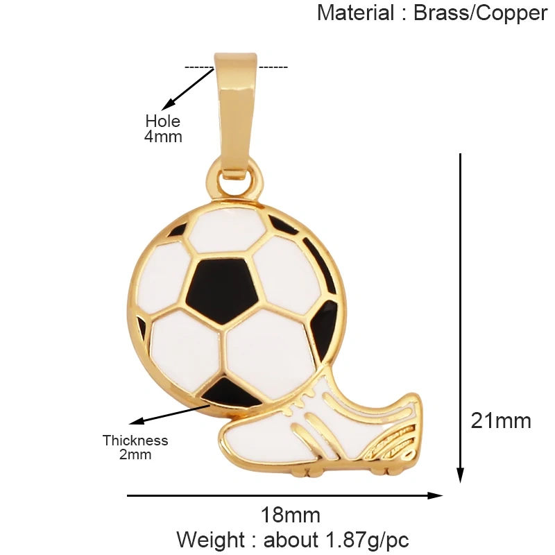 Trendy Sports Shirt Ice Skates Dumbbell Sneakers Baseball Football Boots Charm Pendant,18K Gold DIY Necklace Jewelry Supply K85
