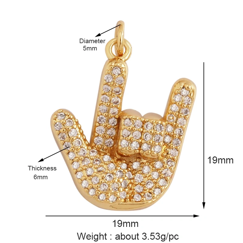 Oil Dropped Enamel Hollow Hamsa Hand Shape Charm Focal Pendant,Colourful Cubic Zircon Necklace Jewelry Making Accessories M59